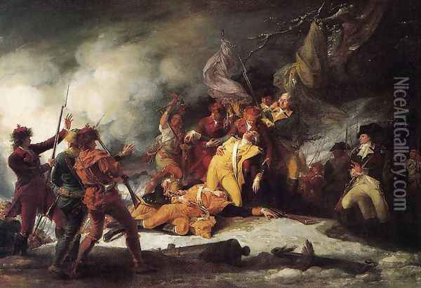 The Death of General Montgomery in the Attack on Quebec, December 31, 1775 Oil Painting - John Trumbull