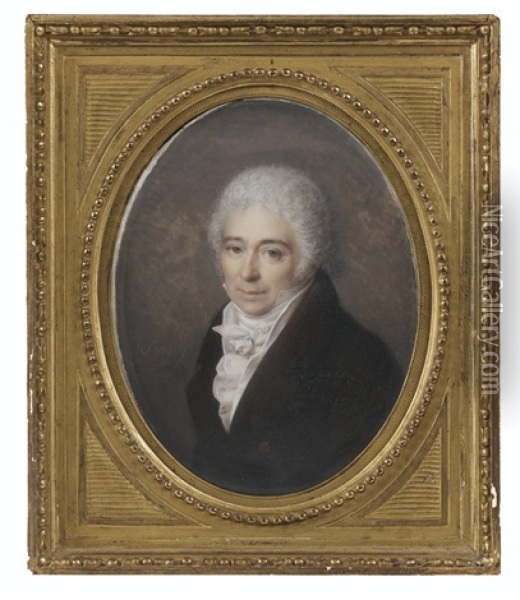 Portrait De L'acteur Barnabe Leroux, Dit Henry (1772-1853) Oil Painting - Jean Baptiste Singry