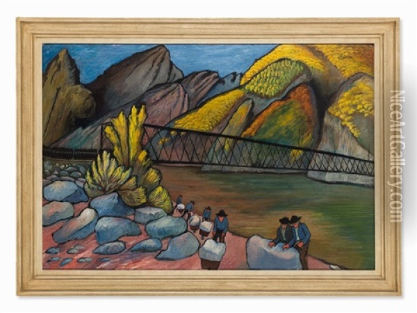 The Bridge Oil Painting - Marianne von Werefkin