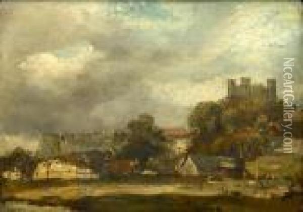 A View Of Rochester Castle Oil Painting - John Constable