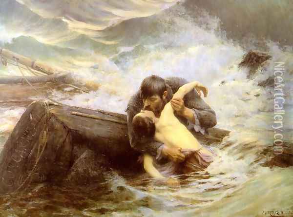 Adieu Oil Painting - Alfred Guillou