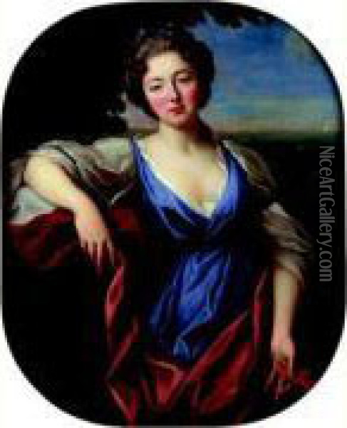 Portrait De Jeune Femme En Buste Oil Painting - Nicolas Fouche