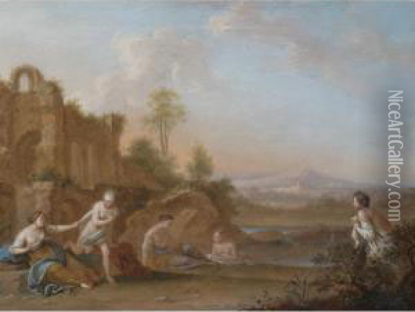 Diana And Callisto Oil Painting - Sebastien Jacques Leclerc Des Gobelins
