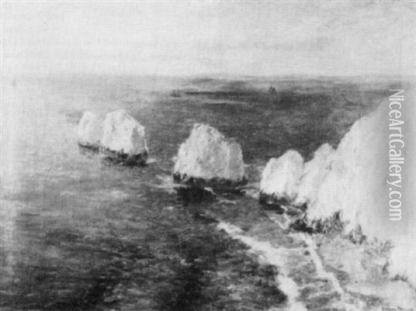 The Needles And Entrance To The Solent Oil Painting - Julius Olsson