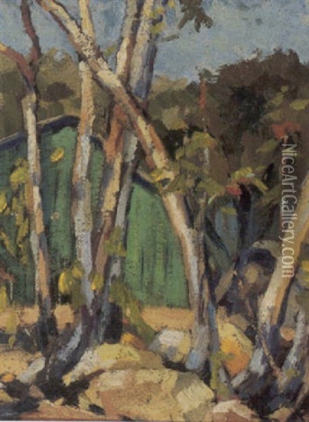 Trees And Shed Oil Painting - Selden Connor Gile