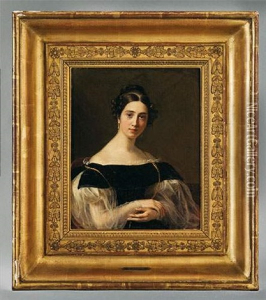 Portrait D'amelie Marcet-bouthillier De Beaumont Oil Painting - Firmin Massot