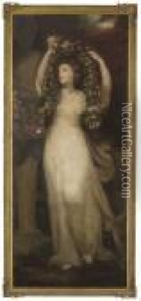 Portait Of A Montgomery Sister Oil Painting - Sir Joshua Reynolds