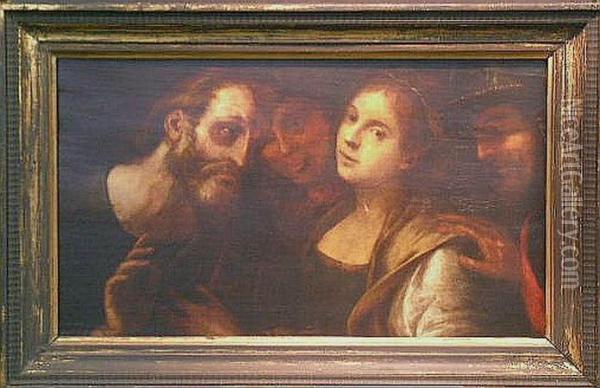 Christ And The Woman Taken In Adultery Oil Painting - Nicolas Tournier