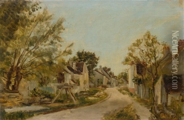 Rue De Village Oil Painting - Barthelemy Menn