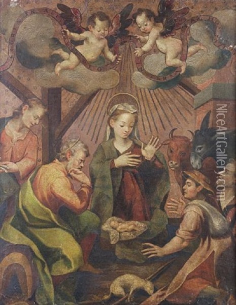 The Nativity Oil Painting - Francisco Pacheco