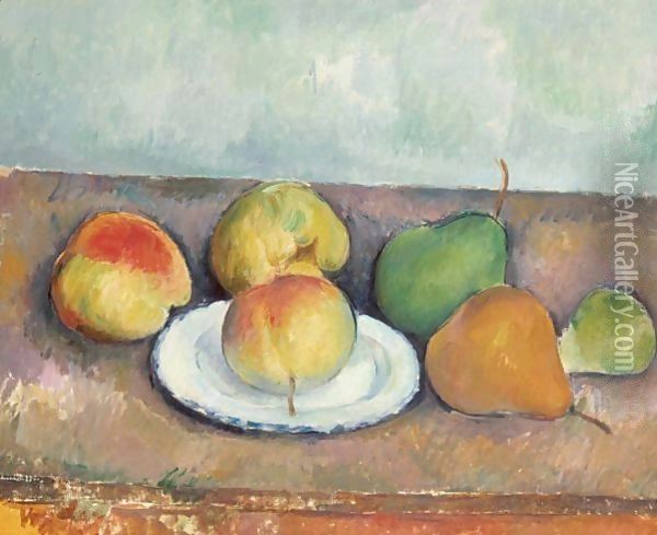 Nature Morte Pommes Et Poires Oil Painting - Paul Cezanne