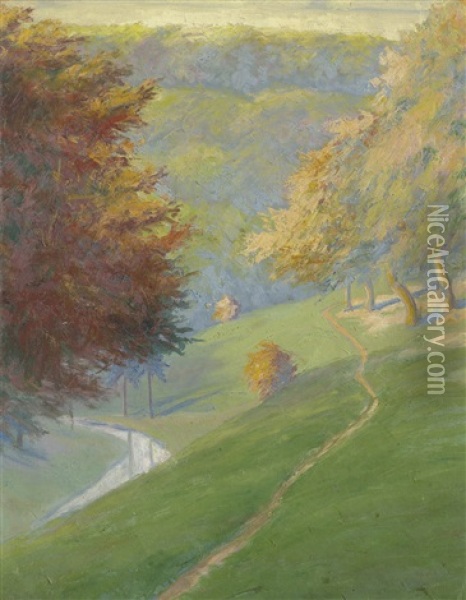 Herbstlandschaft In Graz Oil Painting - Paul Schad-Rossa