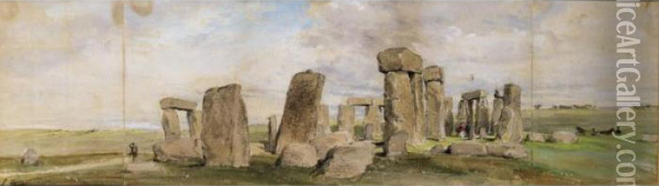 Stonehenge Oil Painting - Louis Haghe