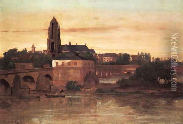 View of Frankfurt Oil Painting - Gustave Courbet