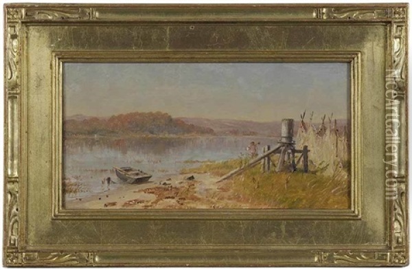 A Fisherman's Windlass Oil Painting - Worthington Whittredge