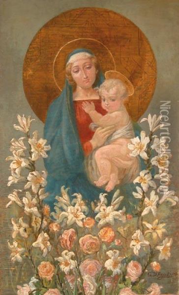 Madonna Col Bambino Oil Painting - Gaetano D'Agostino
