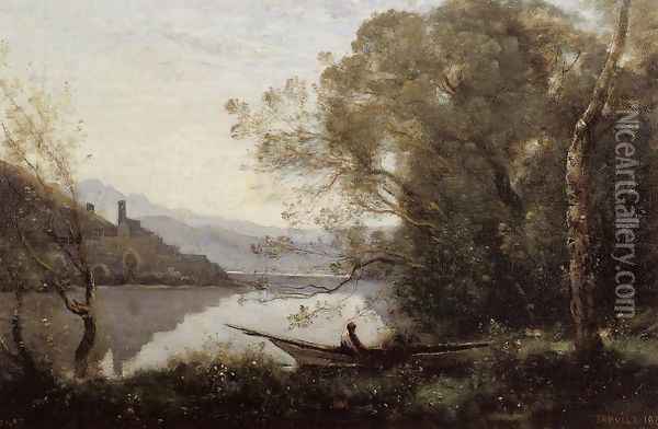 Souvenir of Italy I Oil Painting - Jean-Baptiste-Camille Corot