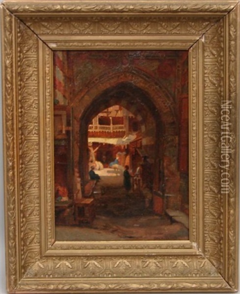 Arab Market Scene Oil Painting - George Henry Yewell