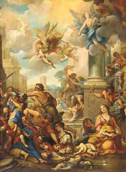 The Massacre of the Innocents Oil Painting - Bartolomeo Giuseppe Chiari