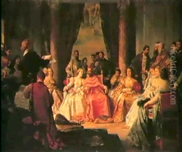 Das Konzert Oil Painting - Ferdinand Heilbuth