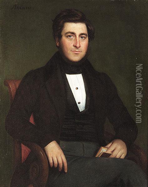Portrait Of A Louisiana Gentleman Oil Painting - Jacques Guillaume L. Amans