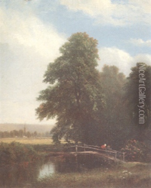 The Darent River, Kent, England Oil Painting - Sanford Robinson Gifford