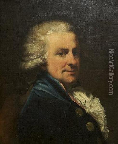 Bust Length Portrait Of A Gentleman Oil Painting - Gilbert Stuart