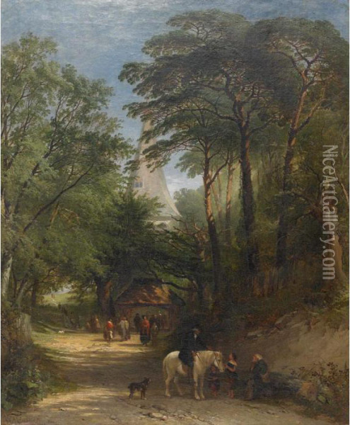 The Village Church Oil Painting - Henry John Boddington