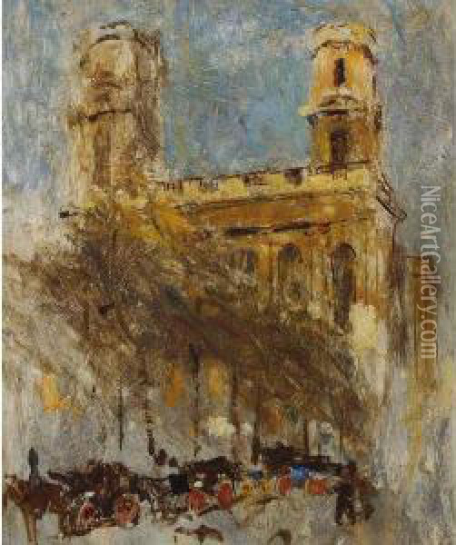 View Of The Notre Dame, Paris Oil Painting - Frank Edwin Scott