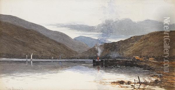 Evening On The Clyde Oil Painting - Thomas William Donald