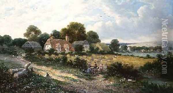 Haymaking Oil Painting - James Edwin Meadows