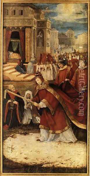 Establishment of the Santa Maria Maggiore in Rome 1517-19 Oil Painting - Matthias Grunewald (Mathis Gothardt)