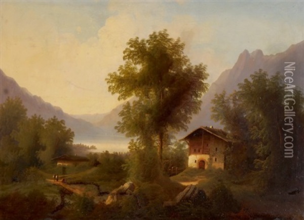 Blick Vom Rutli Auf Den Vierwaldstattersee Oil Painting - Ferdinand Sommer