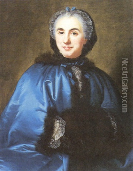 Portrait De Femme Oil Painting - Donat Nonotte
