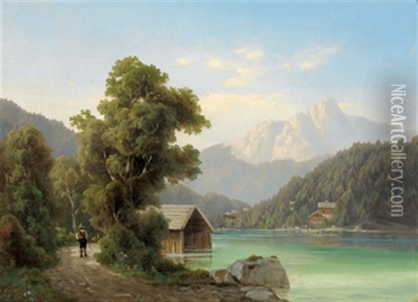 Motiv Aus Dem Salzkammergut Oil Painting - Ernst Gustav Doerell