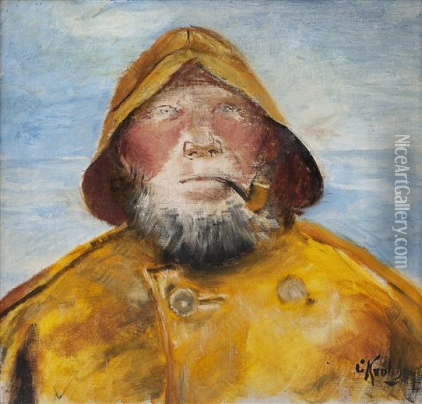 Fisherman With Pipe Oil Painting - Christian Krohg