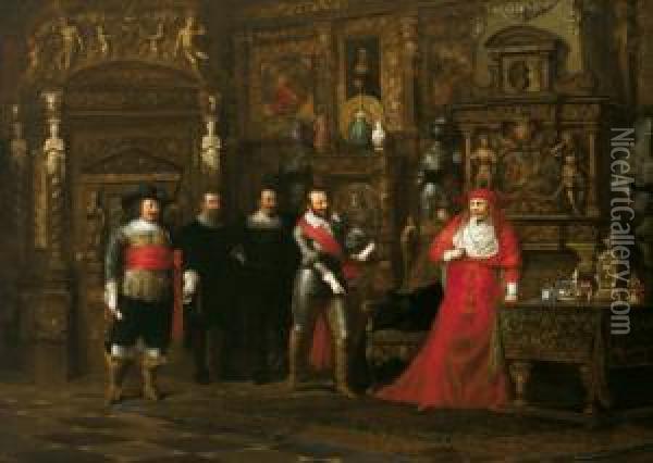 Attribuito A Arresto Del Cardinale Melchior Klesl Il 20 Luglio 1618 Oil Painting - Johann Hamza