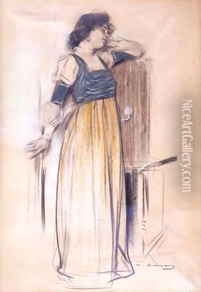 Portrait of a Lady (Retrato de una joven) Oil Painting - Ramon Casas
