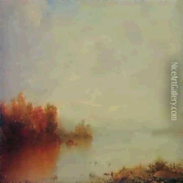 Mist Over The Lake Oil Painting - John Frederick Kensett
