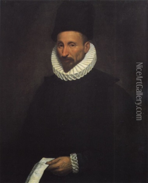Ritratto Di Gentiluomo Con Cappello Oil Painting - Giovanni Paolo Cavagna