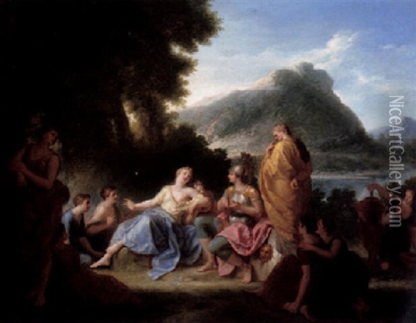 Telemachus Recounting His Adventures To Calypso Oil Painting - Henri-Antoine de Favanne