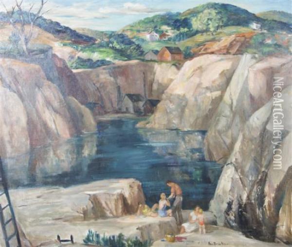 Quarry Sunset Oil Painting - Ann Brockman