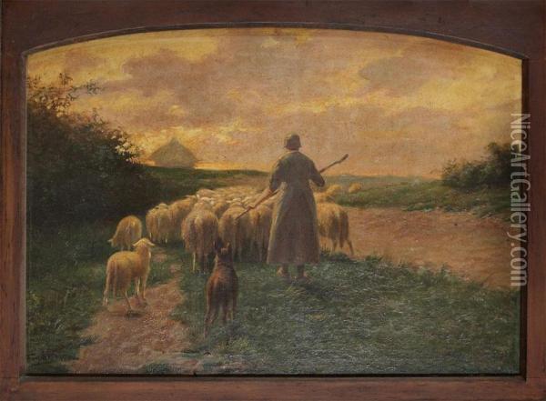 Shepherdess Oil Painting - Franz Geerts