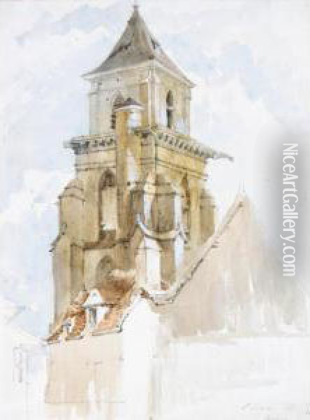 The Tower Of St Sever, Rouen Oil Painting - John Scarlett Davis