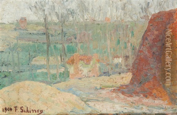Paysage Et Visage (recto-verso) Oil Painting - Ferdinand Schirren