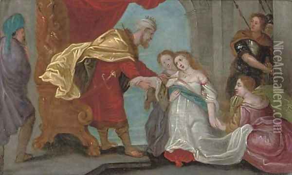 The Family of Darius before Alexander Oil Painting - Flemish School