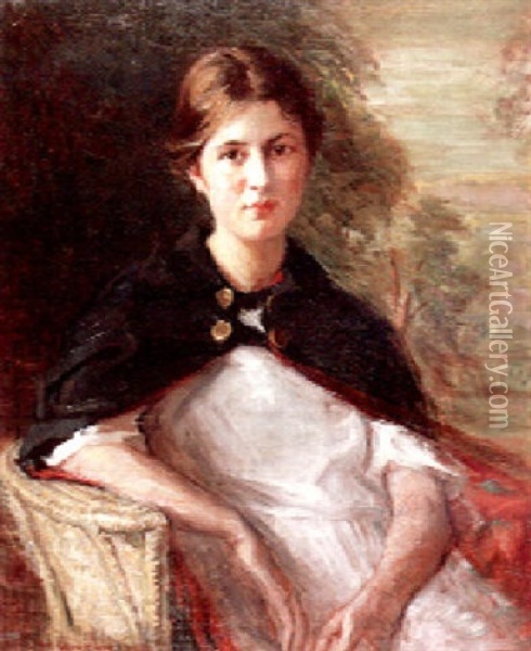 Portrait Of Frances Hale Oil Painting - John Willard Clawson