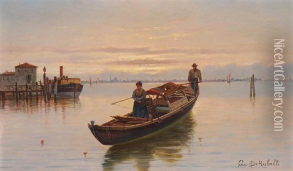 Venezia Oil Painting - Giuseppe De Rubelli