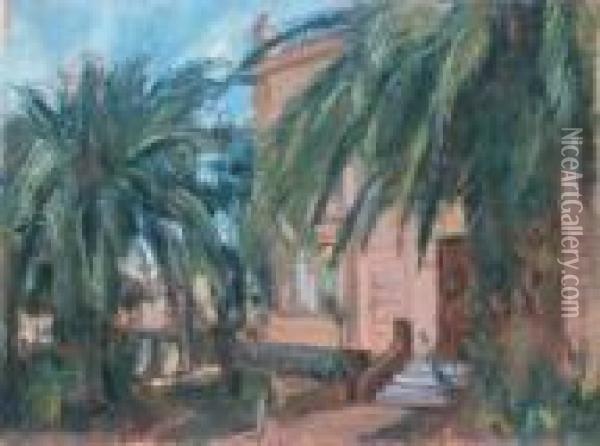 Villa Di Portici Oil Painting - Luigi Crisconio