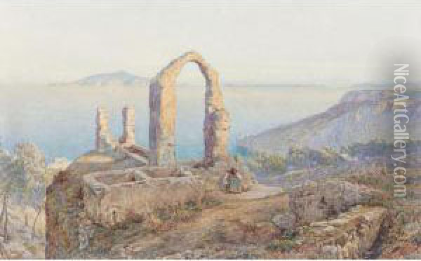 View Of Neapolitan Coastline Oil Painting - James Talmage White